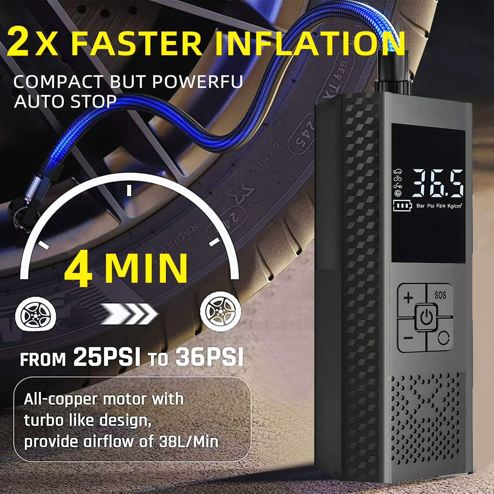 Taşınabilir Elektrikli Araba H - Car Portable Tire Inflator incelemesi ve fiyatı